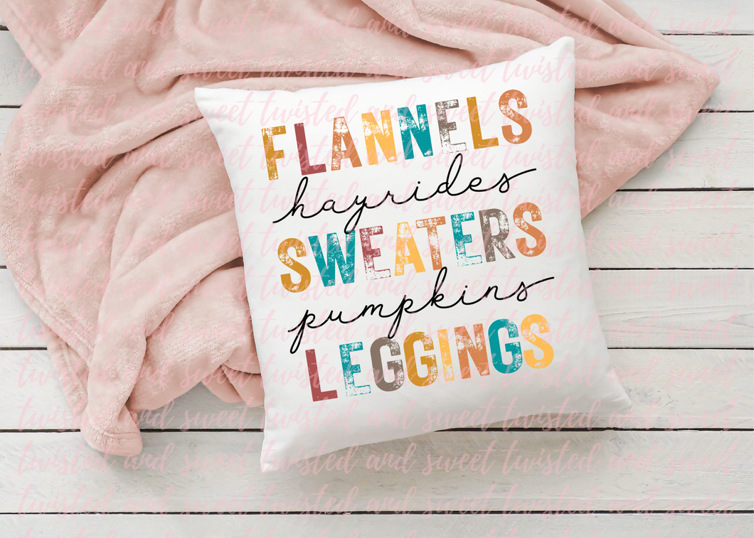 Flannels Sweaters Leggings - Pillow Cover with insert